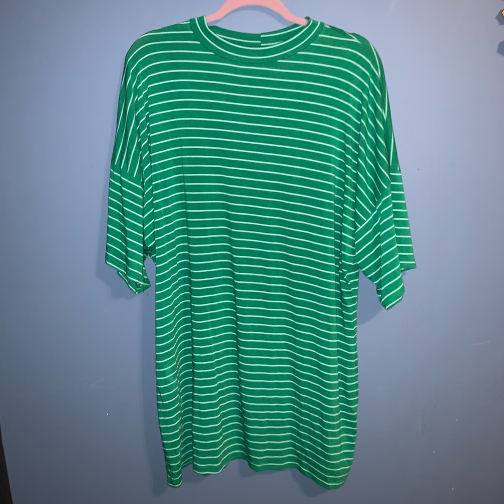 💚 size 16 green striped t-shirt dress 😍